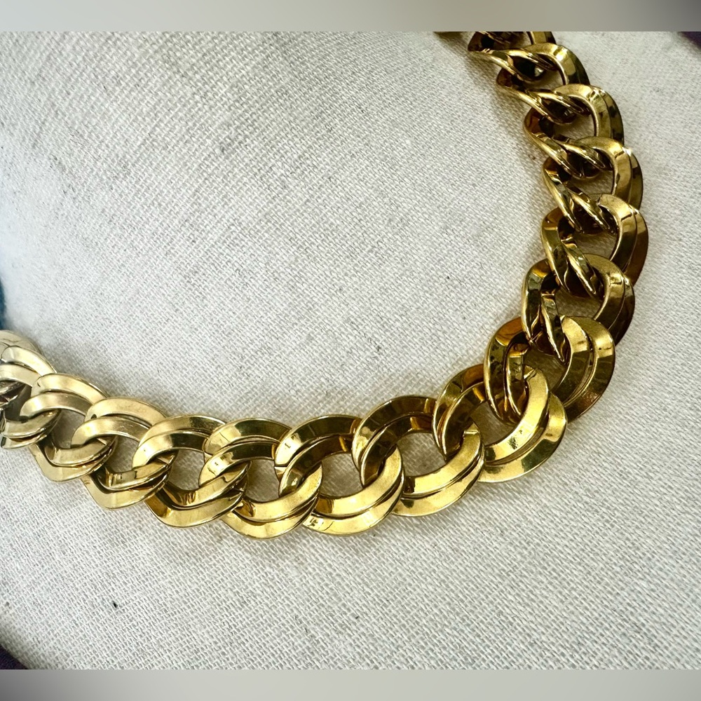 💛Vintage Monet Double Link Gold Necklace